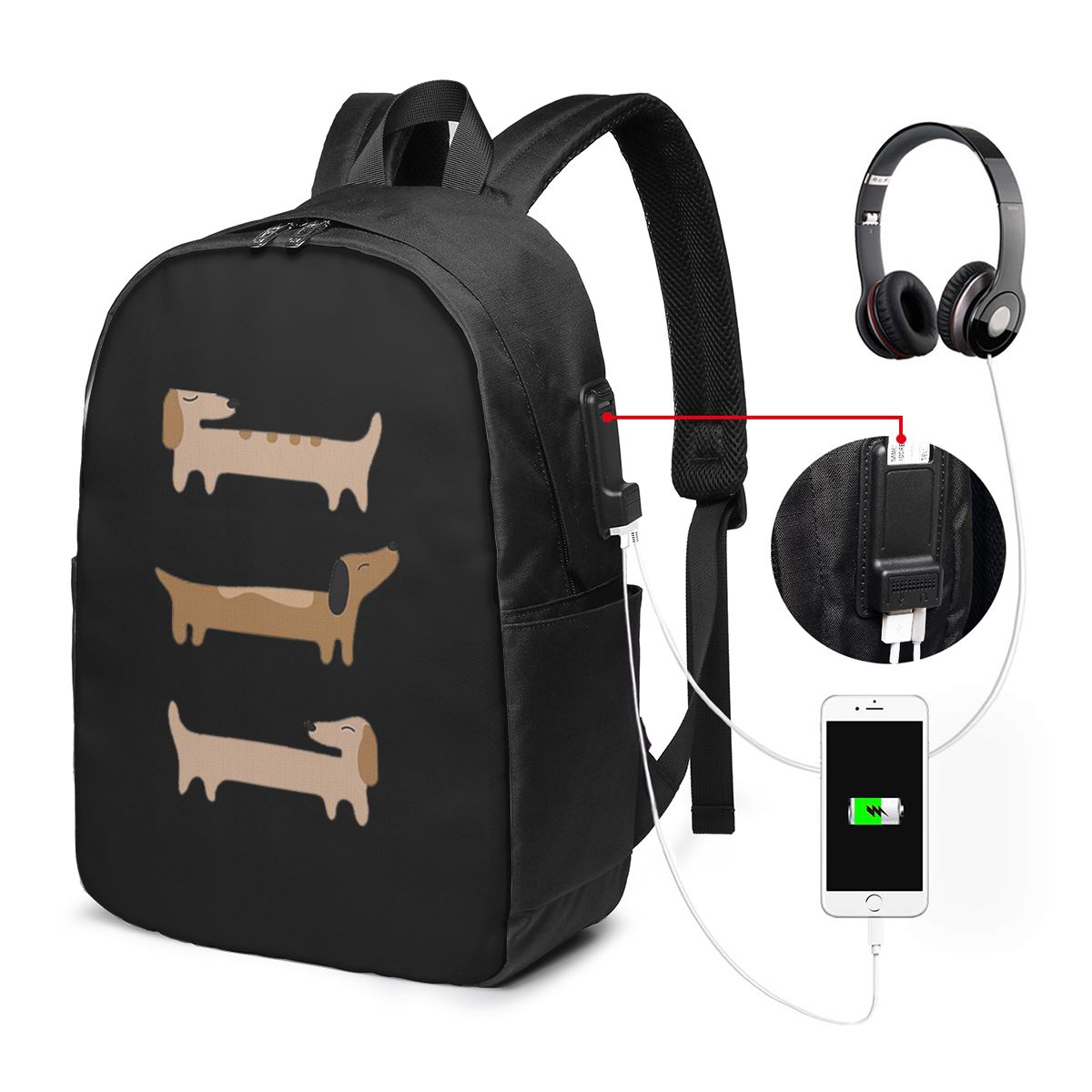 Womens Backpack - Decoración del hogar - Mochila Dachshund,