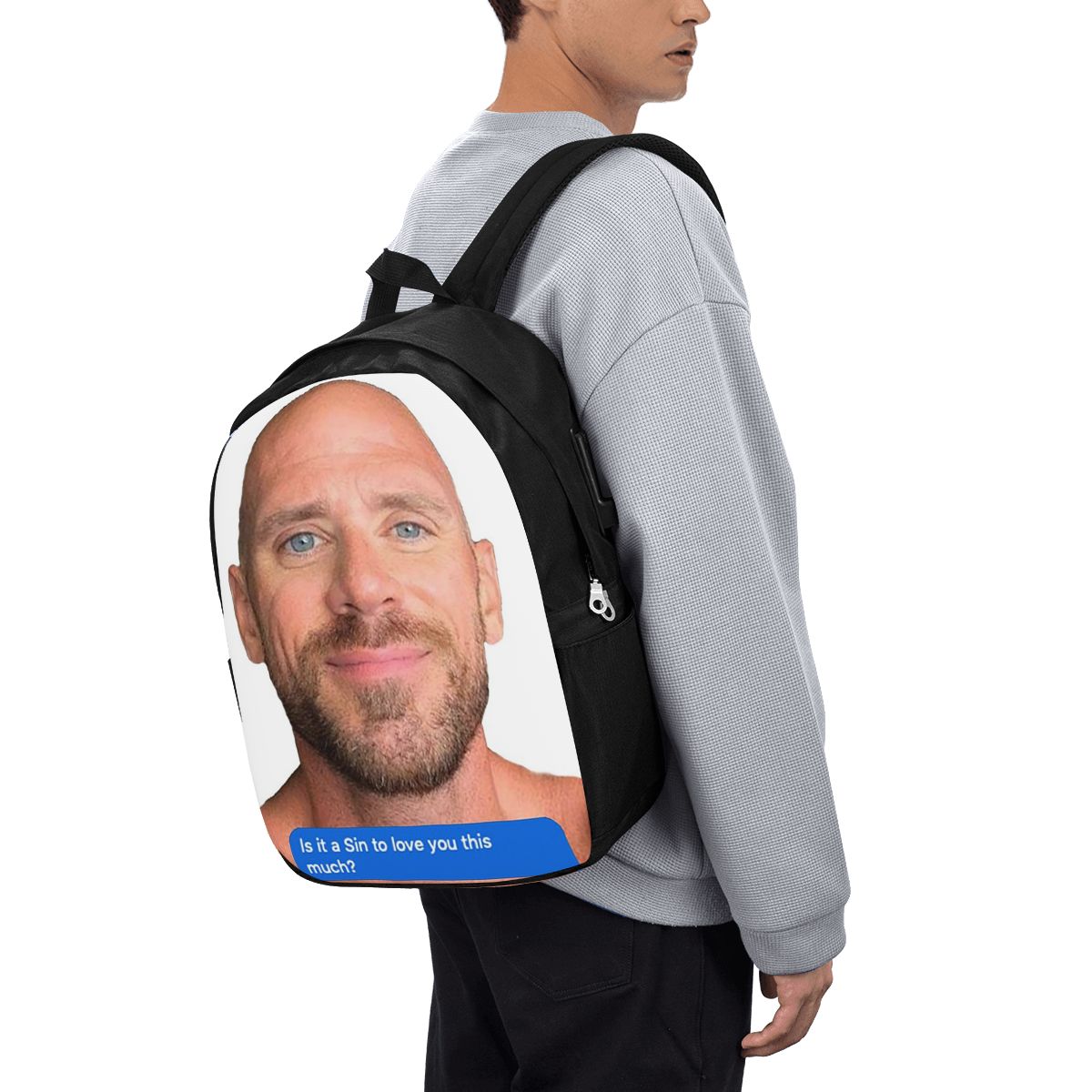 Womens Backpack - Mochila Johnny Sins Flirty Text Bubble,