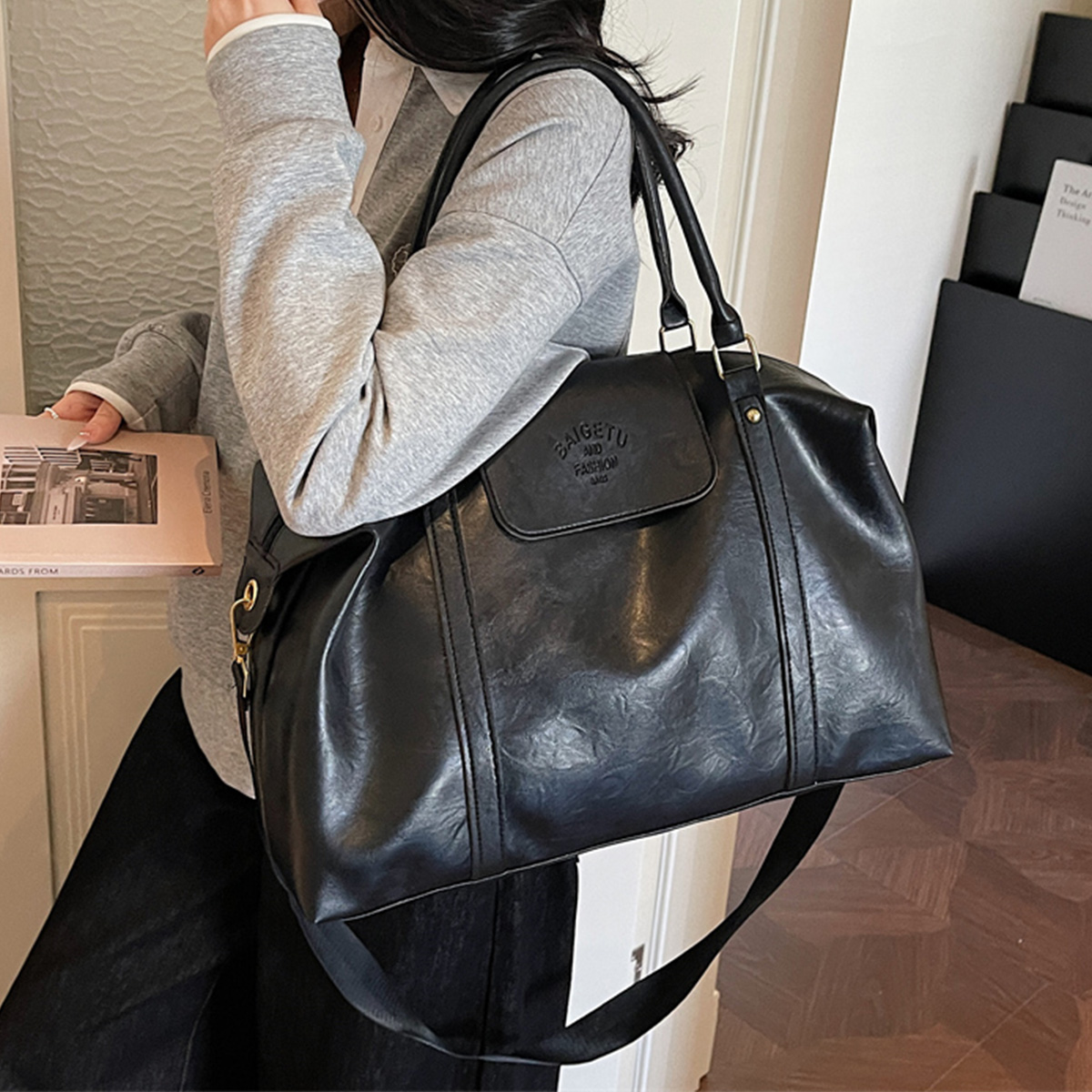 Women Bags For Airport - Bolso cruzado de charol Retro de